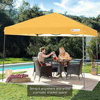 Best Choice Products 10x10ft 1-Person Setup Pop Up Canopy Tent Instant Portable Shelter w/ 1-Button Push, Case, 4 Weight Bags - Marigold