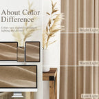 Nanspring Sand Beige Curtains 96 Inches Long for Living Room Flax Linen Light Filtering Luxury Simple Modern Semi Curtains Back Tab Privacy Semi Sheer Curtain for Bedroom Office 52x96, 2 Panels