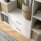 Homes: Inside + Out Apexa 2-Drawer Wooden Stackable Storage Drawers, Small Food Pantry Cabinet, Cajonera De Madera, Underbed Drawer Dorm Teen Room Decor & Bedroom, Home Office, Kitchen, White