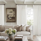 Beige White 70 Inch Wide Curtains 90 Inches Long for Living Room Light Filtering Semi Sheer Modern Farmhouse Pleated Curtain with Hooks Rings for Patio Sliding Door Dining Room Large Window 1 Panel