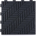 Playsafer Herringbone Rubber Interlocking Tiles | 16 X 16 | Easy Install for Indoor and Outdoor Use (Dark Gray, 20 Tiles)