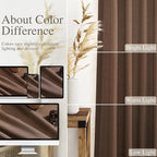 Extra Long Curtains 2 Panels 102 Inches Long for Dinning Room Caramel Brown Back Tab Rod Pocket Light Filtering Semi Sheer Drapes Cotton Linen Textured Window Curtain 102 Inch Length for Bedroom