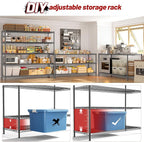 REIBII 55.5" W Storage Shelves 3200LBS Wire Shelving Unit 5 Tier Metal Shelving Garage Shelving 2PCS Heavy Duty Metal Shelves for Storage Rack Commercial Adjustable Pantry Shelf