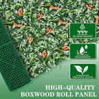Artificial Boxwood Roll Panels 40"x120"(33.33 SQFT), Grass Wall Panels UV-Anti Greenery Privacy Hedge Screen for Indoor Outdoor Patio Balcony, Party Garden Fence Decor