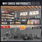 72.2" H Garage Shelving 3000LBS Metal Shelving Unit Adjustable Garage Storage Shelves 5 Tier Heavy Duty Storage Rack for Pantry, Warehouse, Industries, 59.8" W x 72.2" H x 24.2" D