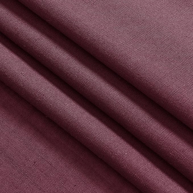 Nanspring Burgundy Curtains 72 Inch Length for Living Room Semi Sheer Light Filtering Door Drapes 2 Panels Set for Kids Bedroom Light Filtering Back Tab Rod Pocket Modern Farmhouse Decor 52x72
