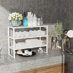Expandable Adjustable Stackable Kitchen Organizer, Spice Rack,Metal Pantry Storage Shelves Racks,Counter Shelf for Cabinets, Countertop, Cupboard(1 Pack/Medium/White)