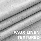H.VERSAILTEX Linen Blackout Curtains Durable Thick Textured Linen Look 100% Blackout Patio Door Curtain Anti Rust Grommet Extra Wide Sliding Door Curtain Panel, Glacier Gray, W100 x L108 inch