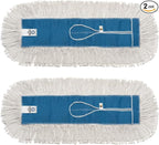 Nine Forty Industrial-Grade 18x5 Cotton Dust Mop Head Refills, Perfect Replacement for Busy Home, Gym, Industrial and Commercial Spaces, Heavy-Duty Mop for Janitorial & Housekeeping Needs - 2 Pack