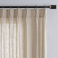 MYSKY HOME Pinch Pleated Curtains for Living Room Windows, Semi Sheer Curtains 90 Inch Length for Bedroom Boho Linen Look Textured Fabric Soft Touch Light Filtering, 40" x 90", Taupe, 2 Panels