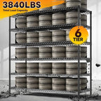REIBII 83" H Storage Shelves 3840LBS Metal Shelving Unit 6 Tier Wire Shelving Commercial Adjustable Garage Shelving Heavy Duty for Storage Rack for Pantry, Garage, Kitchen, 83" H x 55.5" W x 18" D
