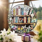 8'' Stained Glass Suncatcher Ornament, Stained Glass Window Hanging, Sun Catchers for Windows Hanging Ornaments, Window Decor | Book Club Gift, Fantasy Book Lover Gift, Reader Gifts