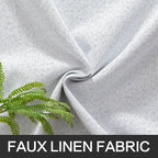 MIULEE Linen Blackout Curtains for Bedroom Solid 100% Blackout Thermal Insulated Grayish White Curtains Grommet Room Darkening Curtains/Drapes for Living Room 42x90 Inch (2 Panels)