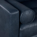 Poly & BARK Napa Right-Facing Sectional Sofa – 104.5” Italian Leather Sectional with Chaise – Midnight Blue – Full-Grain Pure-Aniline & Semi-Aniline Upholstery