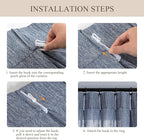 MYSKY HOME Blue Curtains for Bedroom 63 Inches Long Semi Sheer Light Filtering Drapes for Small Window Pinch Pleated Linen Look Window Draperies Set Country Curtains, 40 x 63 in, Dusty Blue, 2 Pieces
