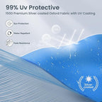 PHI VILLA 12x12 Slant Leg UV Block Sun Shade Canopy with Hardware Kits, Shade for Patio Outdoor Garden Events, Blue