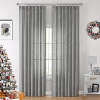 Vision Home Gray Pinch Pleated Semi Sheer Curtains Textured Light Filtering Window Curtains 95 inch for Living Room Bedroom Rayon Blended Charcoal Grey Pinch Pleat Drapes with Hooks 2 Panels 40"Wx95"L