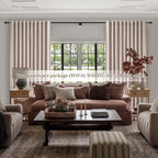Extra Wide 60 Inch Blackout Curtains 96 Inches Long for Living Room, Rustic Boho Room Darkening Textured Linen Pleated Office Insulated Ceiling Track Large Window Drapes (60"W x 96"L 2 Panels Linen)