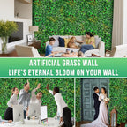 Grass Wall, Artificial Tropical Boxwood Panels 20"x20"(8pcs), Privacy Hedge Fence Screen with UV Protection, Greenery Backdrop for Indoor Home Wedding Decor and Outdoor Patio Backyard