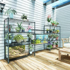 IZEUK Outdoor Metal Storage Shelving Unit, 4-Tier Heavy Duty Wire Rack Organizer with Rust-Resistant and Corrosion-Proof Coating (Grey, 17.7" D x 47.24" W x 59" H)