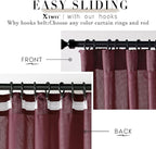 XTMYI Burgundy Curtains 84 Inches Long 2 Panels,Vintage Elegant Maroon Linen Back Tab Hook Pleated Sheer Christmas Curtains for Living Room Bedroom,Dark Red