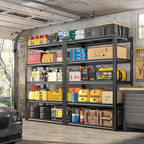 REIBII 72" Garage Shelving,Storage Shelves 2050LBS Heavy Duty Shelving, Adjustable 5-Tier Metal Shelves for Garage, Storage, Basement, Pantry, 72" H*31.5" W*16.5" D