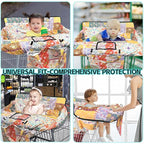 Shopping Cart Cover for Baby,2-in-1 High Chair Cover with Portable Cloth Bag,Cart Seat Pad for Babies Grocery Cushion Cover Restaurant,Suitable for All Supermarkets