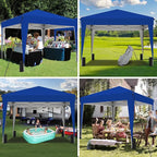 SANWAY 10x10 Pop up Canopy Tent, One-Button, Outdoor Instant Canopy Protable for Events, Camping, Parties, Vendor, Beach Tent - Blue