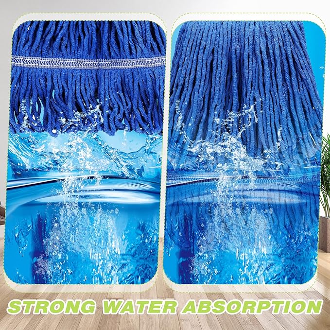 20 Pieces Commercial Mop Head Bulk Replacement Floor Cleaning Refills Heavy Duty Commercial Wet Mop Heads for Home Industrial Cleaning