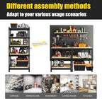 PrimeZone Storage Shelves 2 Pack 5 -Tier Heavy Duty Shelf, 1325 lbs /Pack Capacity Adjustable Metal Garage Storage Rack, Shelving Unit Rack 28" x 12" x 59" for Warehouse Pantry Closet Kitchen Black