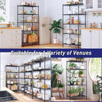 Storage Shelves Adjustable Metal Shelving Unit 5 Tier Wire Shelving,1010LBS Pantry Shelves Sturdy Steel Wire Shelf for Laundry Bathroom Kitchen Pantry, 13.6" D x 21.5" W x 59.4" H, 2PCS