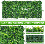 Grass Wall Panels, 40"x120"(33.33 SQFT) Hedge Boxwood Roll Backdrop with UV-Resistant, Fake Greenery Plant Decor for Outdoor Indoor Patio Garden Backyard