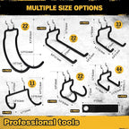 ELEAD 28-Piece Pegboard Hooks with Extension Straps, Heavy Duty Organizer Pegboard Accessories Fit for 1/4" Pegboard, Peg Board Tool Utility Hangers for Power Tool, Drill, Bag, Cord