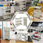 Olympia Tools 89-351 Pack-N-Roll Folding Collapsible Service Cart, 150LB Capacity, White