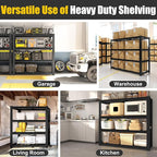 PrimeZone 40" W Heavy Duty Garage Shelving 2200 LBS 4 Tier Storage Shelves Adjustable Industrial Metal Wire Shelf Utility Rack for Garage,Basement,Pantry,Warehouse,Commercial,40" WX20 DX60 H 6Pack