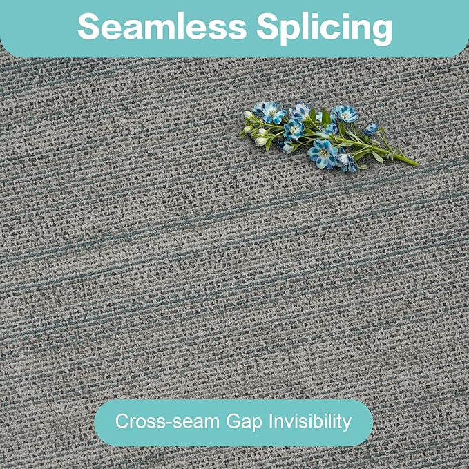 jxgzyy Commercial Carpet Tiles, 20×20 Inch, 0.31'' Padded Carpet Squares for Under Furniture, Non-Adhesive Carpet Flooring with Textured Silicone Back, Easy DIY, Renter-Friendly, 4 Pcs/10.8 Sqft