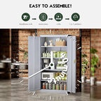 Greenvelly Metal Storage Cabinet, 72" Lockable Metal Garage Storage Cabinet with Doors and 4 Adjustable Shelves, Locking Steel Cabinet for Home Office, Garage, Shop, School (Dark Grey 36" W x 18" D)