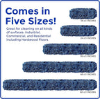 Nine Forty 60-Inch Premium Nylon Dust Mop Replacement Head - Heavy Duty Mop Head Refill for Industrial, Commercial, and Residential Cleaning - Dry Floor Duster for Hardwood Surfaces - Blue (1-Pack)