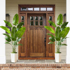 Bird of Paradise Artificial Plant, 6.6FT Faux Plants Indoor Banana Leaf Tree with 13 Leaves, Large Fake Tropical Potted Indoor Silk Floor Plant with White Tall Planter for House,Office,Room,Home Decor