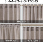 Brownish Grey Linen Curtains 90 Inch Length 2 Panels Set for Living Room Rod Pocket Back Tab Window Drapes Light Filtering Modern Farmhouse Curtain 90 Inches Long for Dining Room Bedroom 52x90