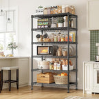 REIBII 6-Tier Metal Shelving Unit Storage Shelves, Sturdy Wire Shelving Adjustable Deep Pantry Shelves Load 800LBS Storage Rack for Kitchen Pantry Closet, Keep Organized, 2 Pack