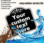 Custom Sign, Custom Indoor/Outdoor Decorative Sign，Aluminum Weatherproof Metal Sign Multiple Sizes, Customize for Office, Business, Workplace, office, Home, Delivery Signs, 8*8 Inch, Black