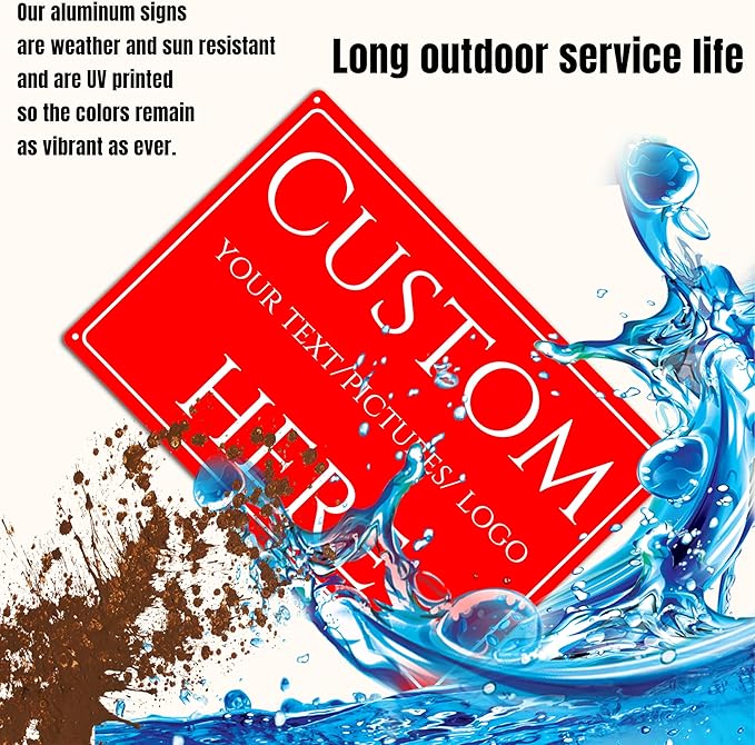 Custom Sign,make your own sign custom，Aluminum Weatherproof Metal Sign Multiple Sizes, Customize for street Business, Workplace, office, Home, Delivery Signs(18 * 14 Inch)