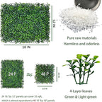 Artificial Grass Wall Backdrop Panels,16 X 12 in 24P(32 sqft) UV-Anti Greenery Boxwood Panels for Indoor Outdoor Green Wall Decor & Ivy Fence Covering Privacy