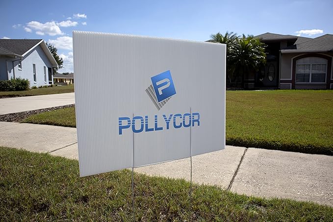 Pollycor 18" x 24" Corrugated Fluted Coroplast Polypropylene Plastic Sign Boards 100 Pack. Business Sign, Garage Yard Sale, Real Estate, Political Campaign, Indoor Outdoor Advertising, DIY and More.