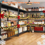 REIBII 60" W Storage Shelves 2878LBS Metal Shelving Unit with Wheels Heavy Duty Garage Shelving Adjustable Wire Shelves for Pantry,Kitchen,Garage,Basement,Business,Warehouse,School,60”W ×24”D×65.3”H