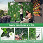 20"x20" Grass Wall Panels, 16PCS Artificial Greenery Backdrop Wall with UV Resistant Leaves, Faux Green Wall Decor for Outdoor Indoor Patio Garden Backyard