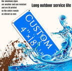 Custom Sign, Custom Indoor/Outdoor Decorative Sign，Aluminum Weatherproof Metal Sign Multiple Sizes,Doorplate, directional,Business, Workplace, office, Home, Delivery Signs(4 * 18 Inch)