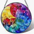 Rainbow Spiral Ornament: Stained Glass Suncatcher, Sun Catchers Indoor Window, Stained Glass Window Hanging, Christmas Ornament, Gifts for Christmas, Mother's Day, Housewarming, Birthday