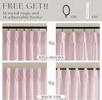 80 Inch Pink Pinch Pleated Semi Sheer Curtains for Girls Bedroom Living Room Pleat Memory Shape Trained Light Filtering Linen 80 Inch Curtains Drape Window Panels Baby Pink Blush Nursery
